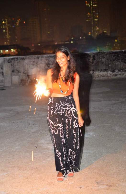 My Diwali look- saree blouse and palazzos